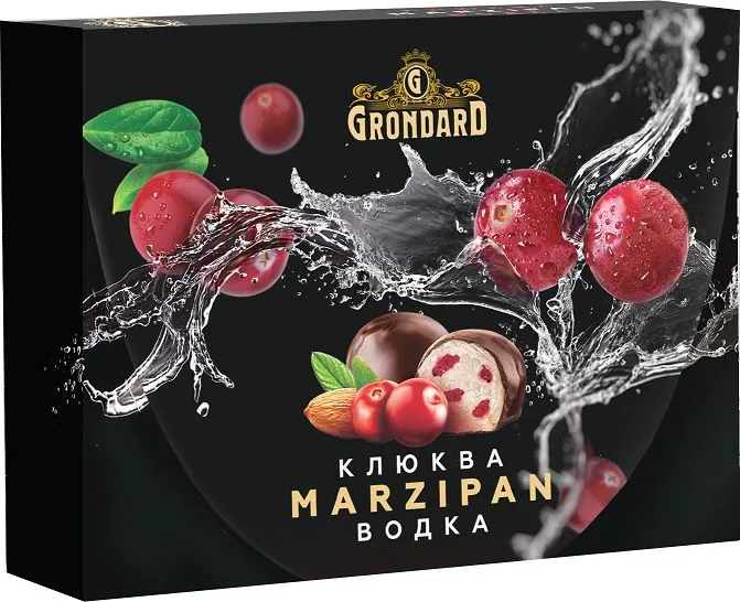  TM Grondard       (10186) Конфеты глазированные Марципановые Клюква и Водка, 98г  в Лангепасе