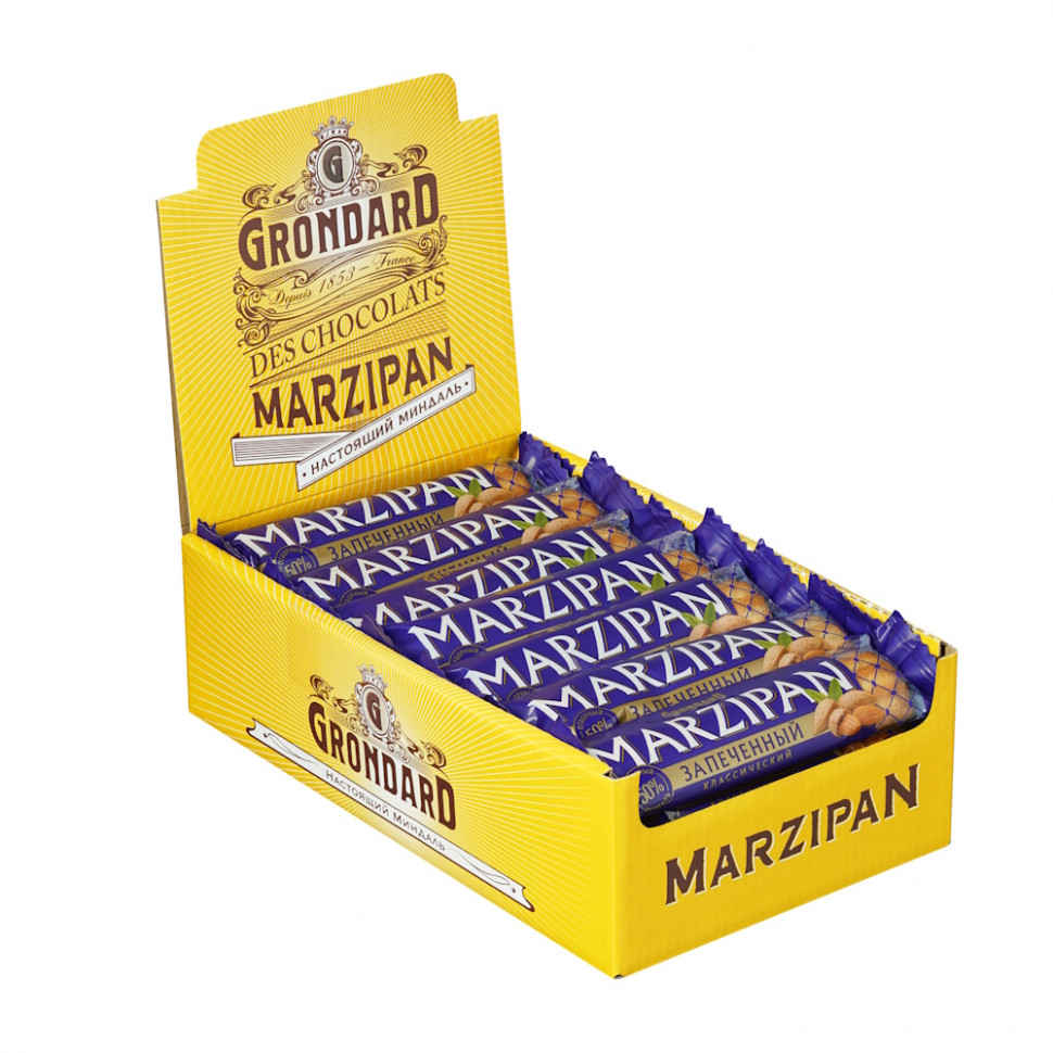  TM Grondard   (11161) Батончики НЕглазированные Марципановые Запечённые, (28шт по 40г)    в Лангепасе